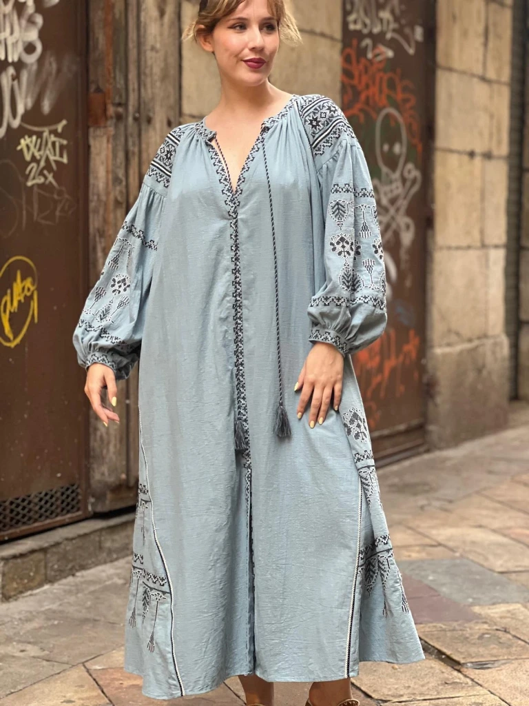 [56C10LA3886AZUL-S] VESTIDO (S)