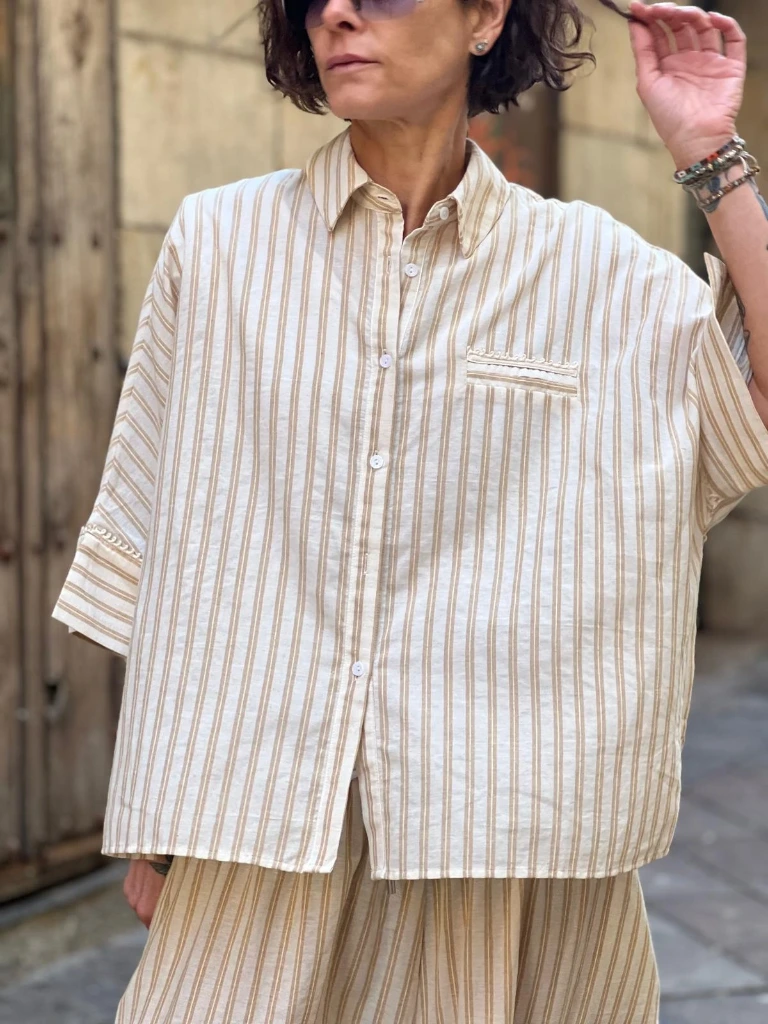 [57C1-MD7471 MARRON] Camisa Melodia