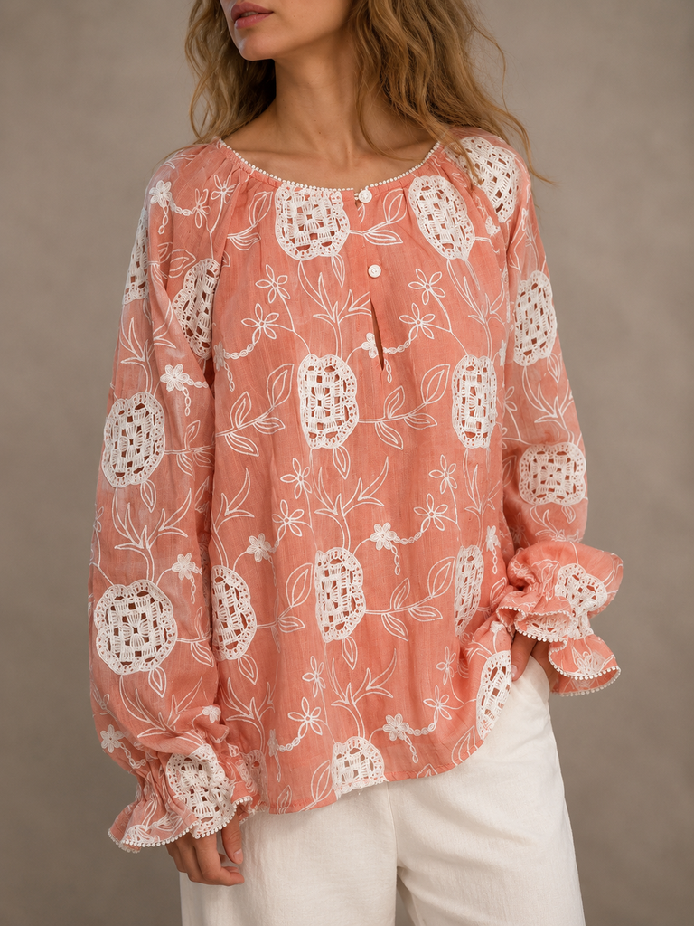 [57C1-QC6177 ROSA] Blusa Clarita