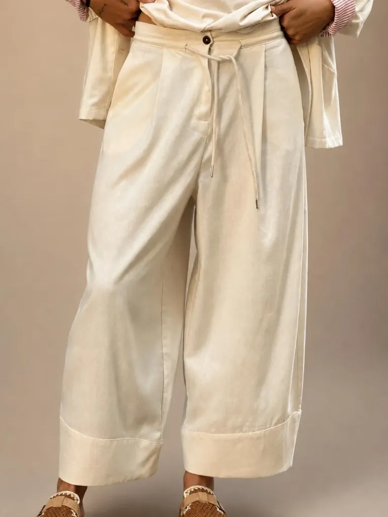 [57C7-WD1980 BEIGE] PANTALÓN LINO (S)