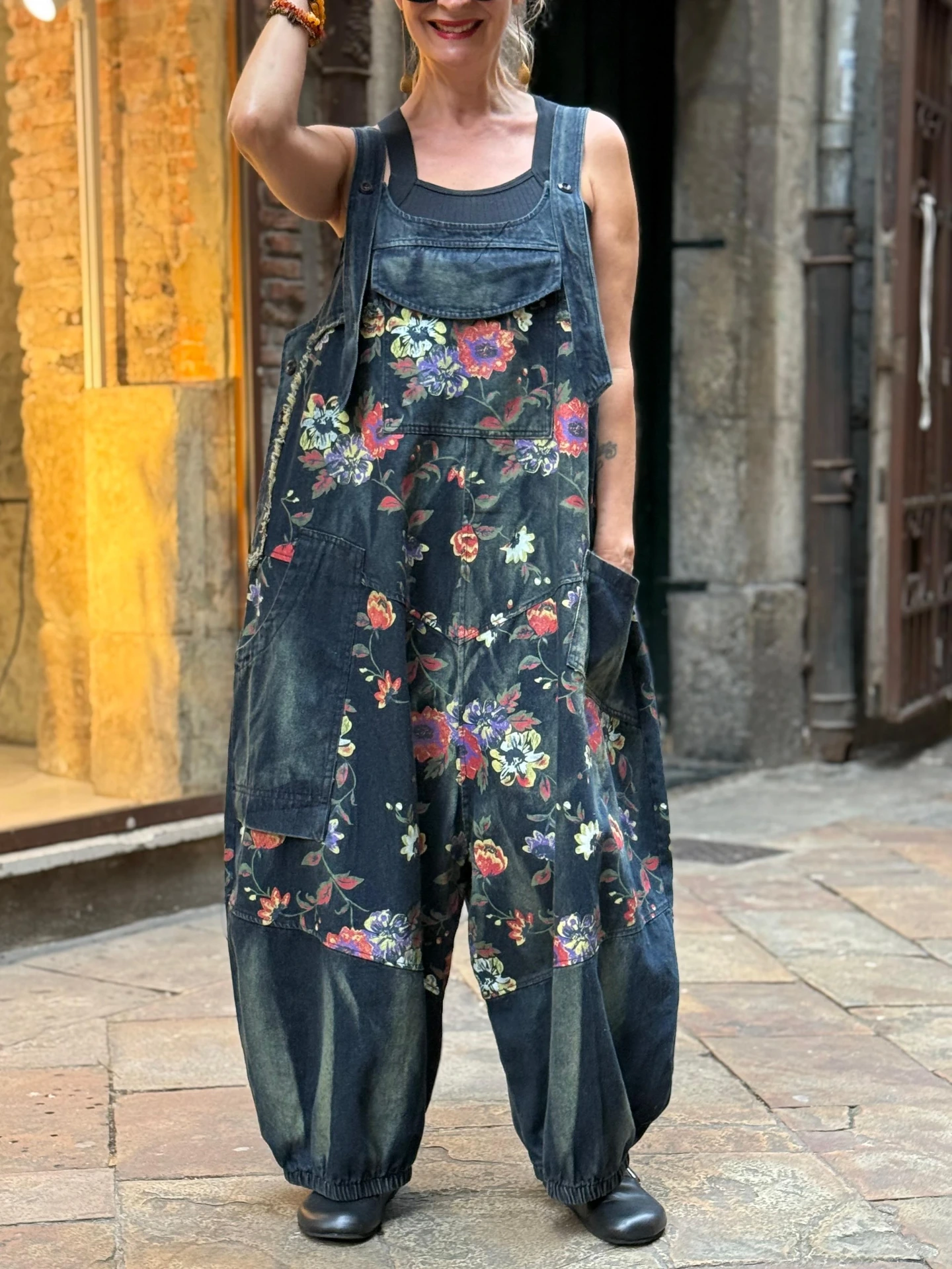 [57C9-A51018L AZUL] PETO FLOR