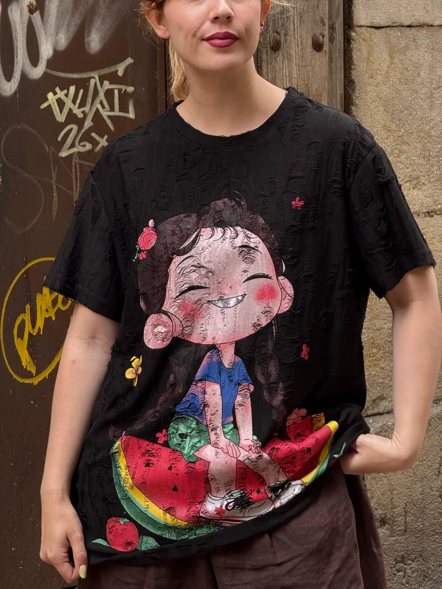 [57C9-A81036L NEGRO] Camiseta Lina Negro