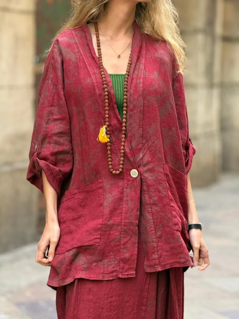 [57C2-LU70097-RED] CHAQUETA LINO