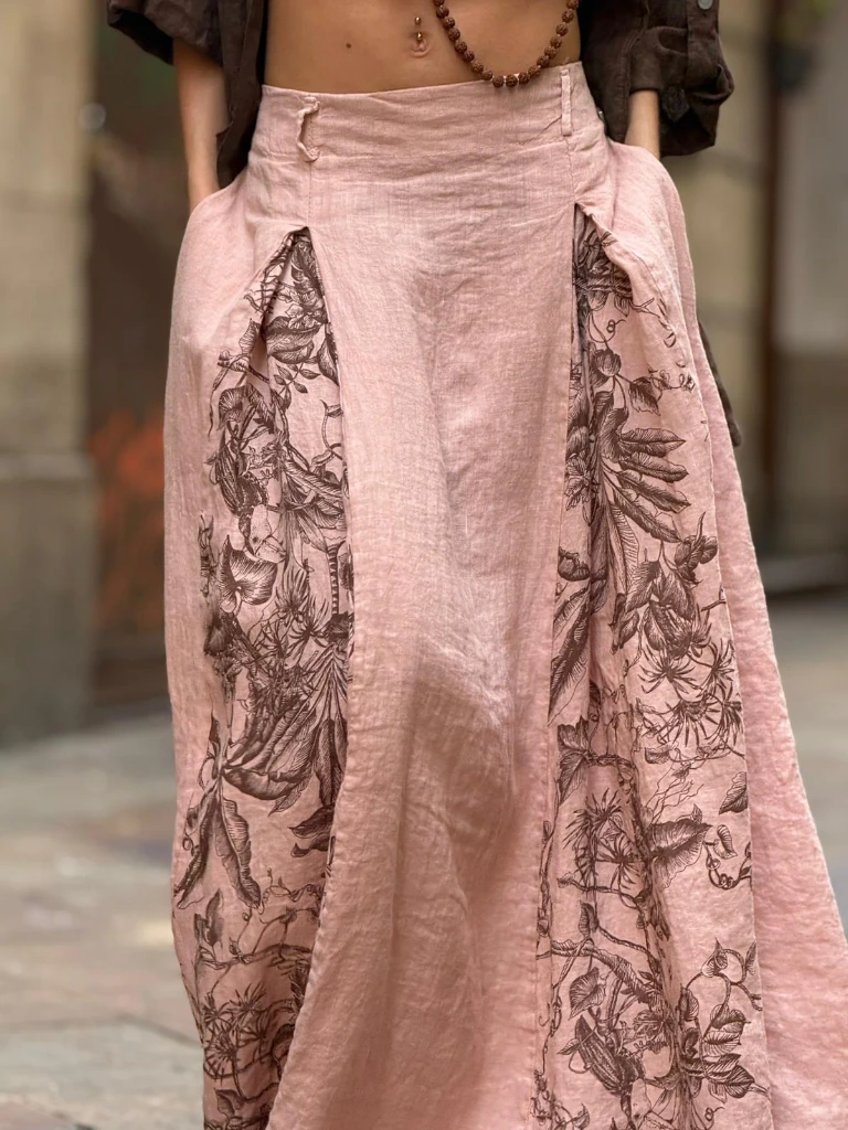 [57C2-70091ROSA] FALDA LINO