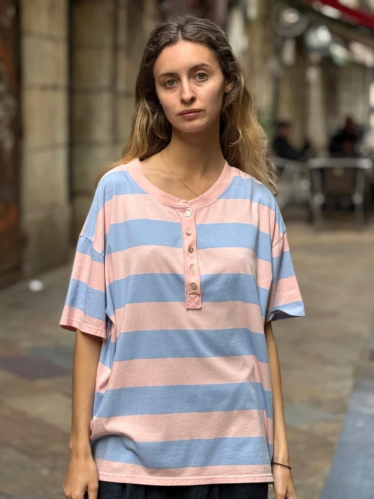 [57C3-6643ROSA] T.SHIRT BOTONES