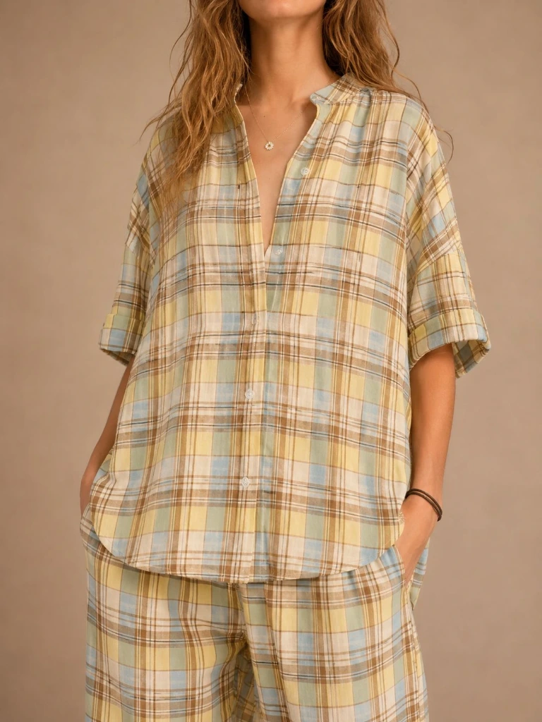 [57C5-A2598 YLL] BLUSA CUADROS
