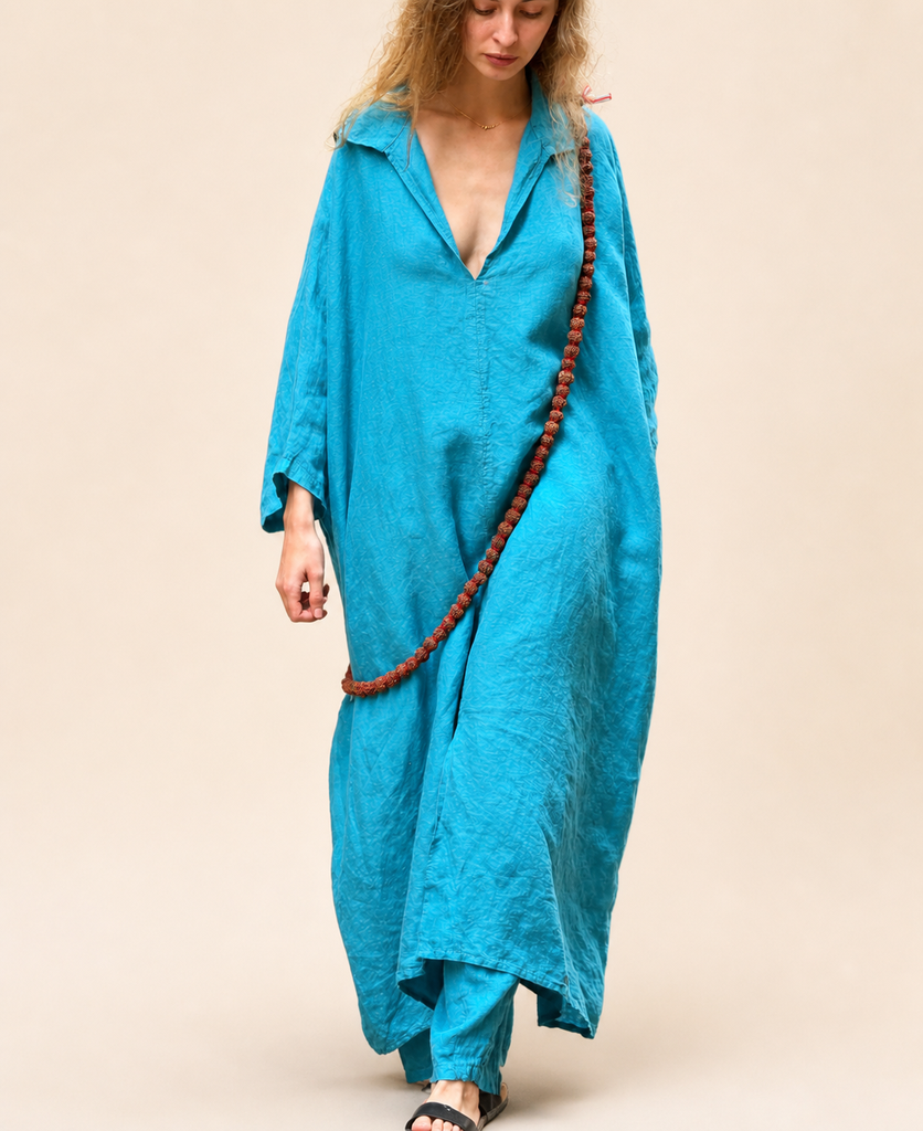 [57C KIMONO LINO AZUL] Kimono Lino