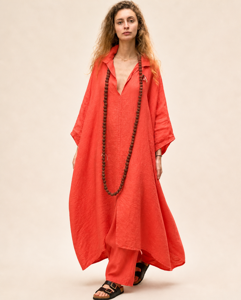 [57C KIMONO LINO NARANJA] Kimono Lino