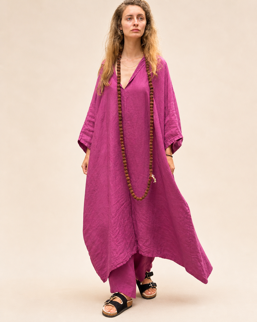 [57C KIMONO LINO ROSA] Kimono Lino