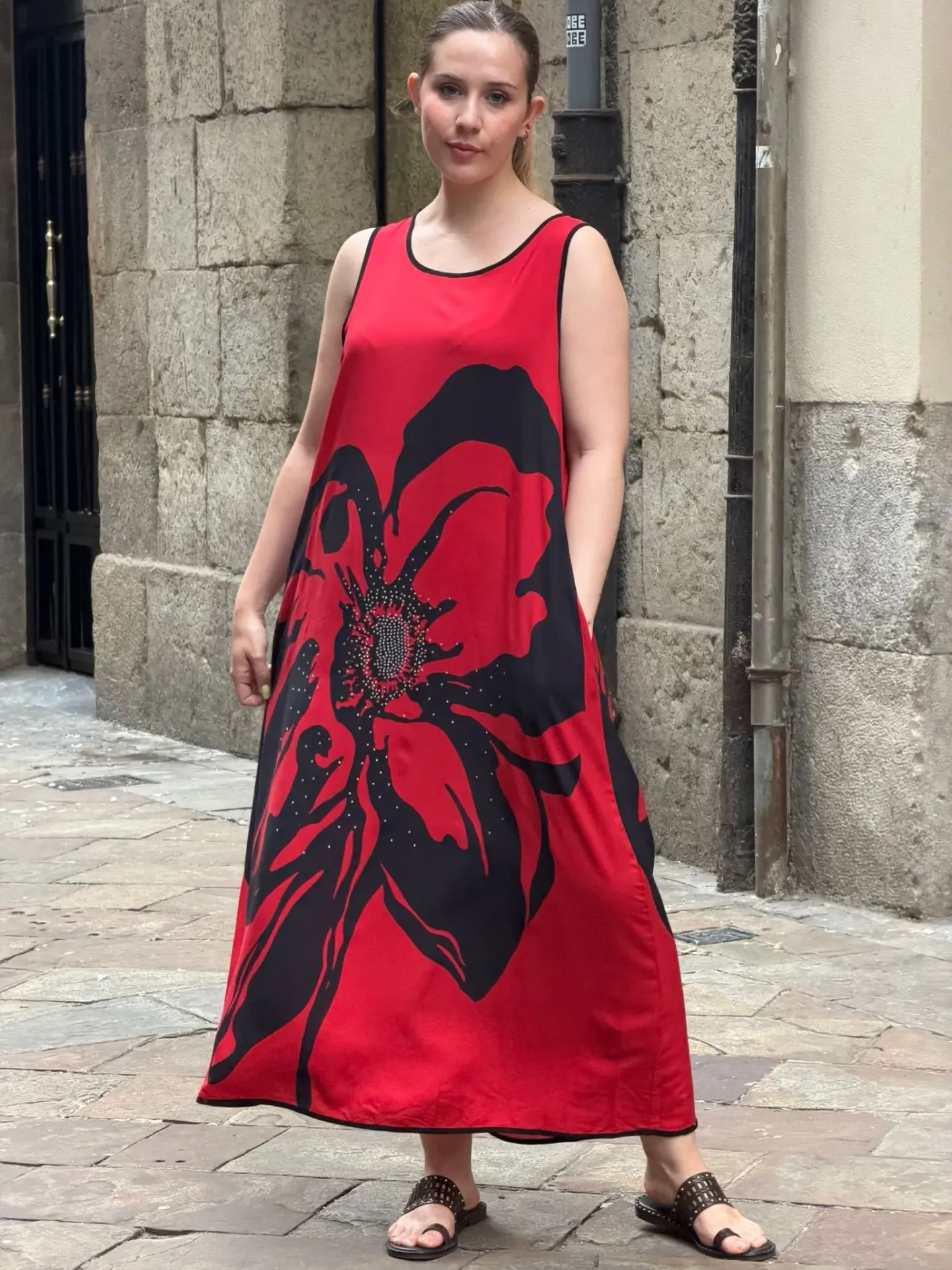 [58C2-B51492L-ROJ] Vestido Carmen Rojo