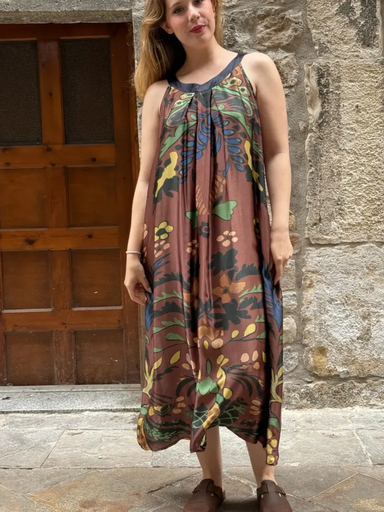 [58C2-B51646L-NEG] Vestido Ojito Marrón