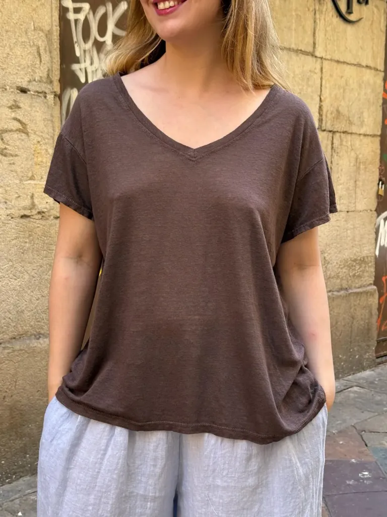 [58C4-55137-MAR] Camiseta Básica Marrón
