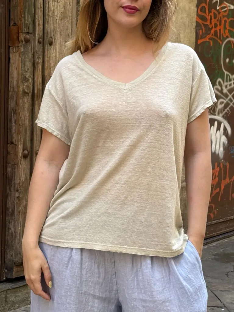 [58C4-55137-BEI] Camiseta Básica Beige
