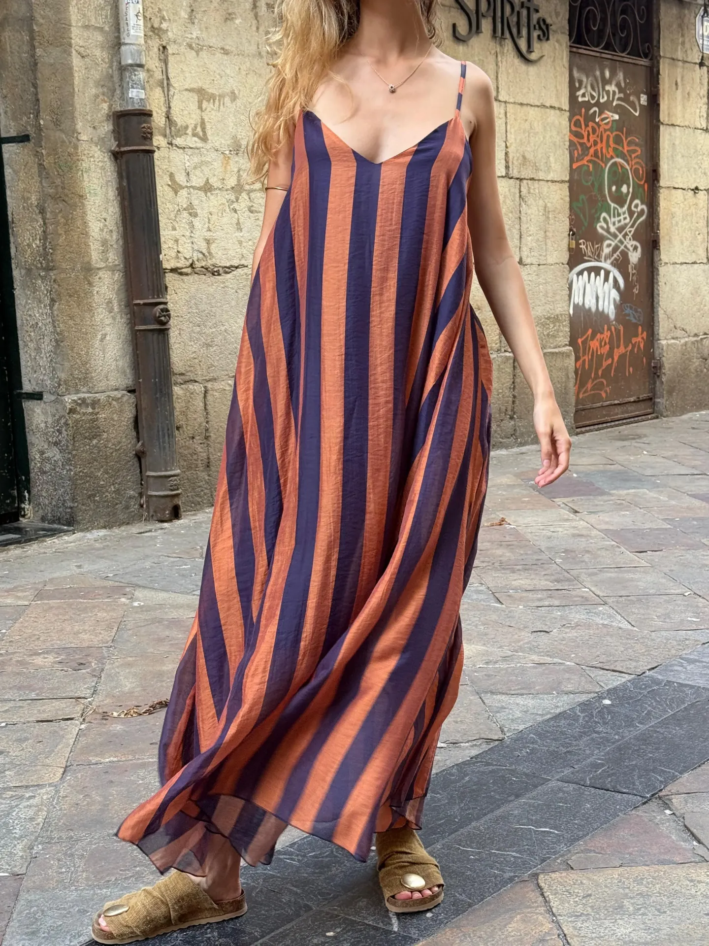 [58C5-H4587-Q72-MAR] Vestido Rayon Naranja