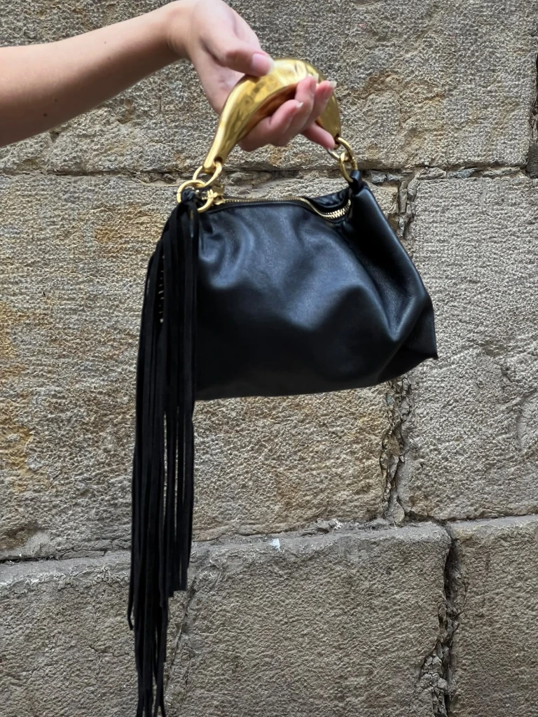 [60C14-PH6137-NEGRO] Bolso Flecos